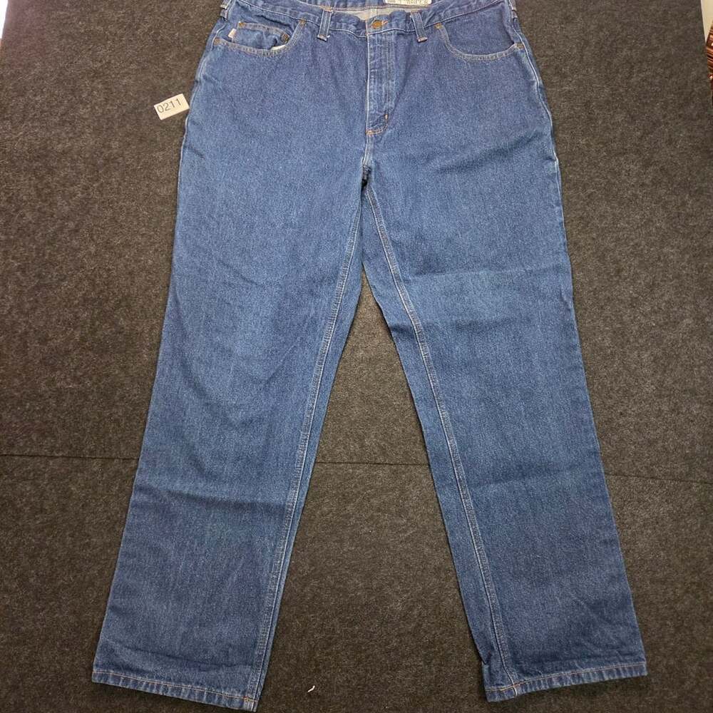 Carhartt Relaxed Fit Denim Jeans Size 40x32 Blue Distressed Workwear